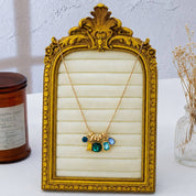 Multicolor Crystal Cluster Charm Necklace