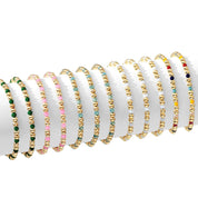 4mm Bead & Crystal Stretch Bracelet -Assorted