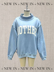 Blue Mother Reversible Mock Neck