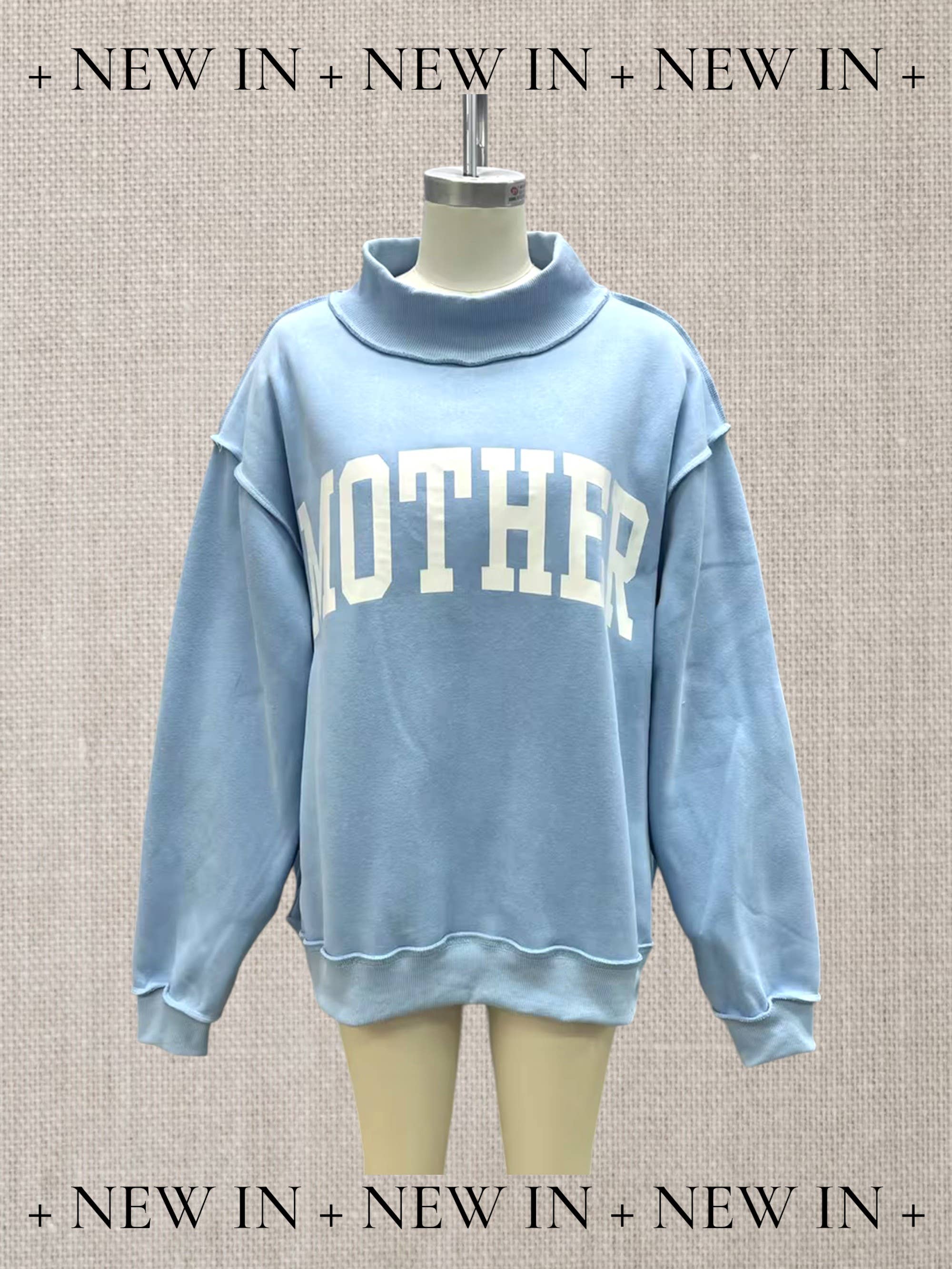 Blue Mother Reversible Mock Neck