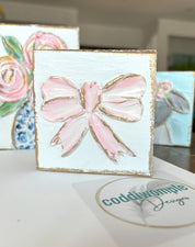 Pink Bow Mini Block