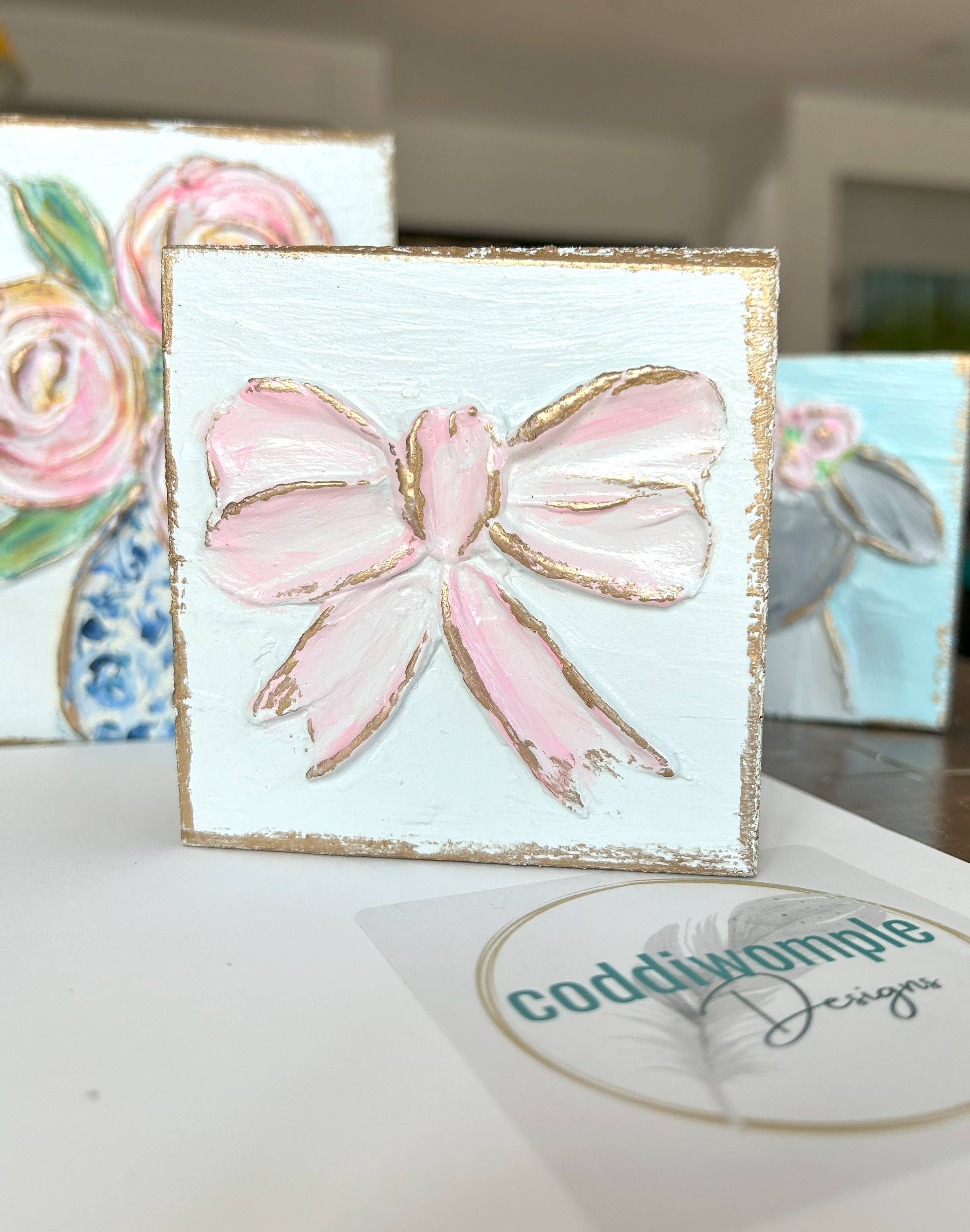 Pink Bow Mini Block