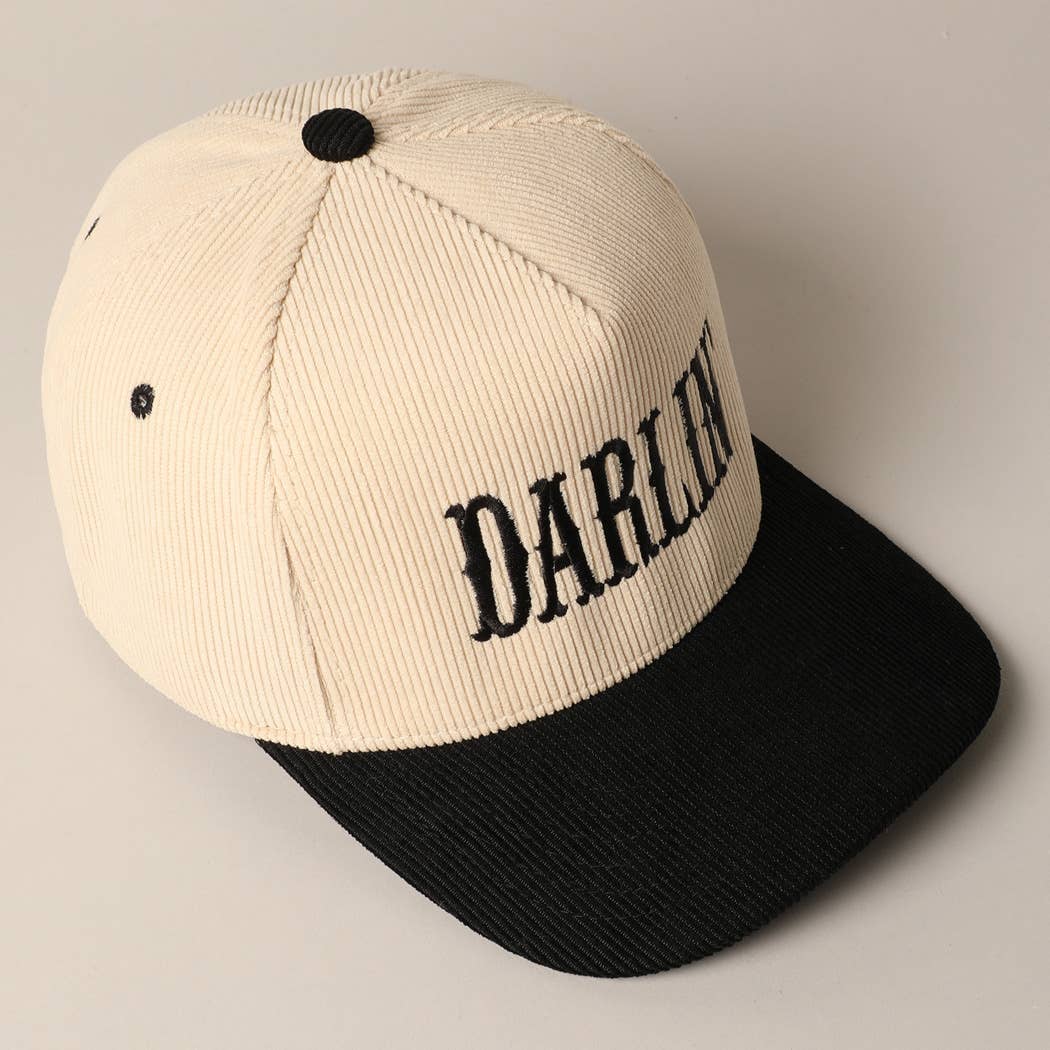 DARLIN' Corduroy Trucker Baseball Cap