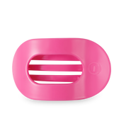 Flat Round Hair Clip | Large | Paradise Pink — rounded oval shape and bendable teeth for a secure yet gentle hold