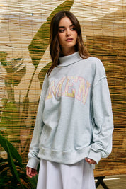 AMEN Patchwork Mock Neck