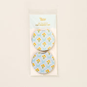 Blue & Yellow Floral Car Coasters