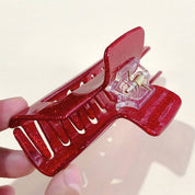 Red Glitter Claw Clip