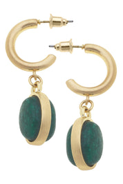 Caroline Gemstone Drop Hoop Earrings