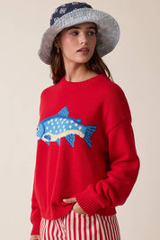 Red Fish Sweater