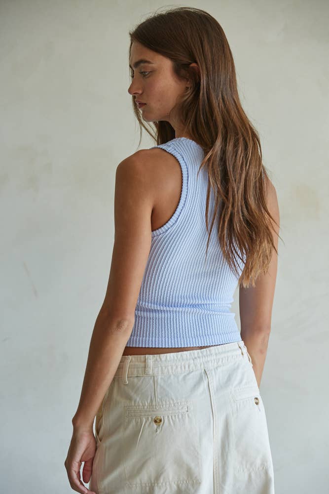 Lavender Seamless Ribbed V-Neck Tank