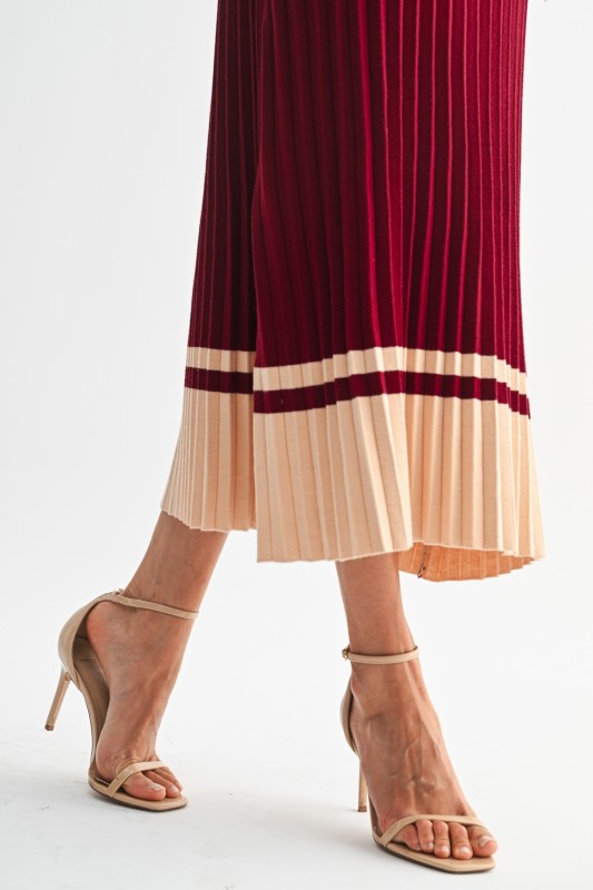 Burgundy Midi Sweater Dress