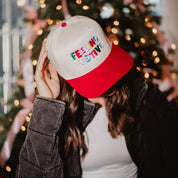 Red Feeling Festive Christmas Trucker Hat from Ninety Nine Boutique