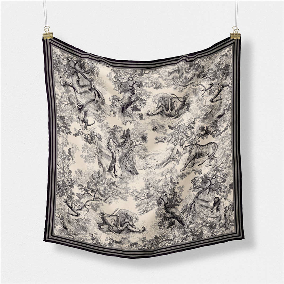 Black Vintage Versatile Square Scarf from Ninety Nine Boutique