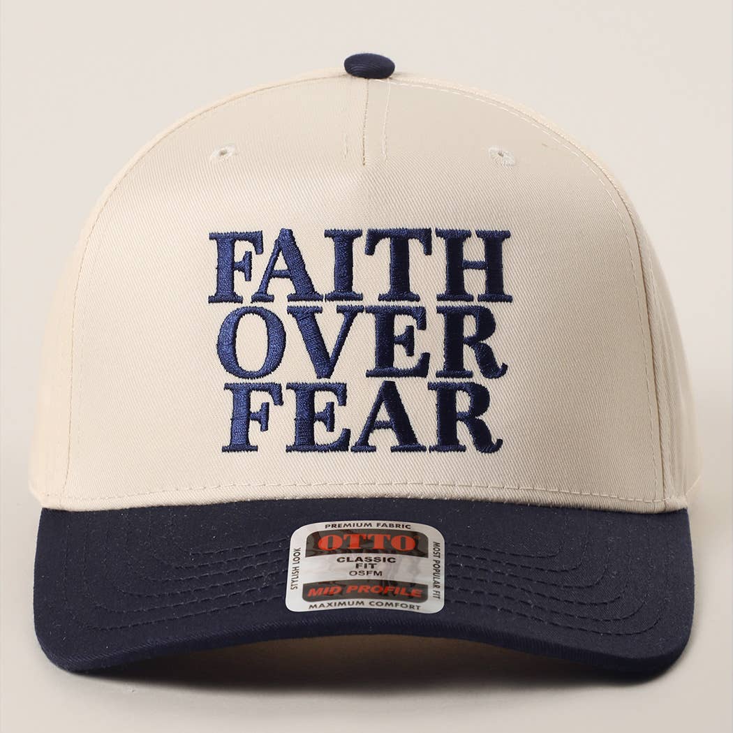 Faith Over Fear Trucker Hat/ Navy