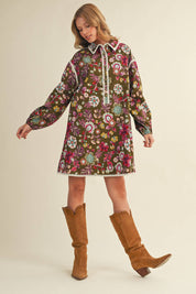 Exclusive Print Blanket Mini Dress