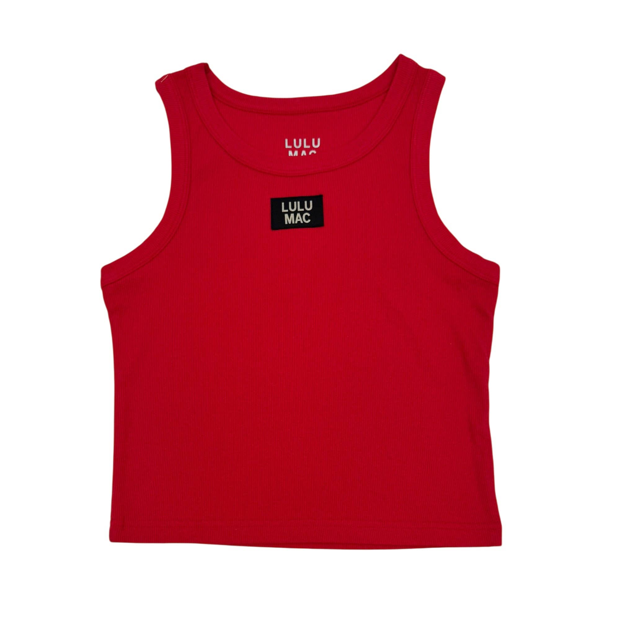 Red Tank Lulu Mac showing sleeveless