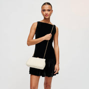 Cream Beaded Frame Evening Bag