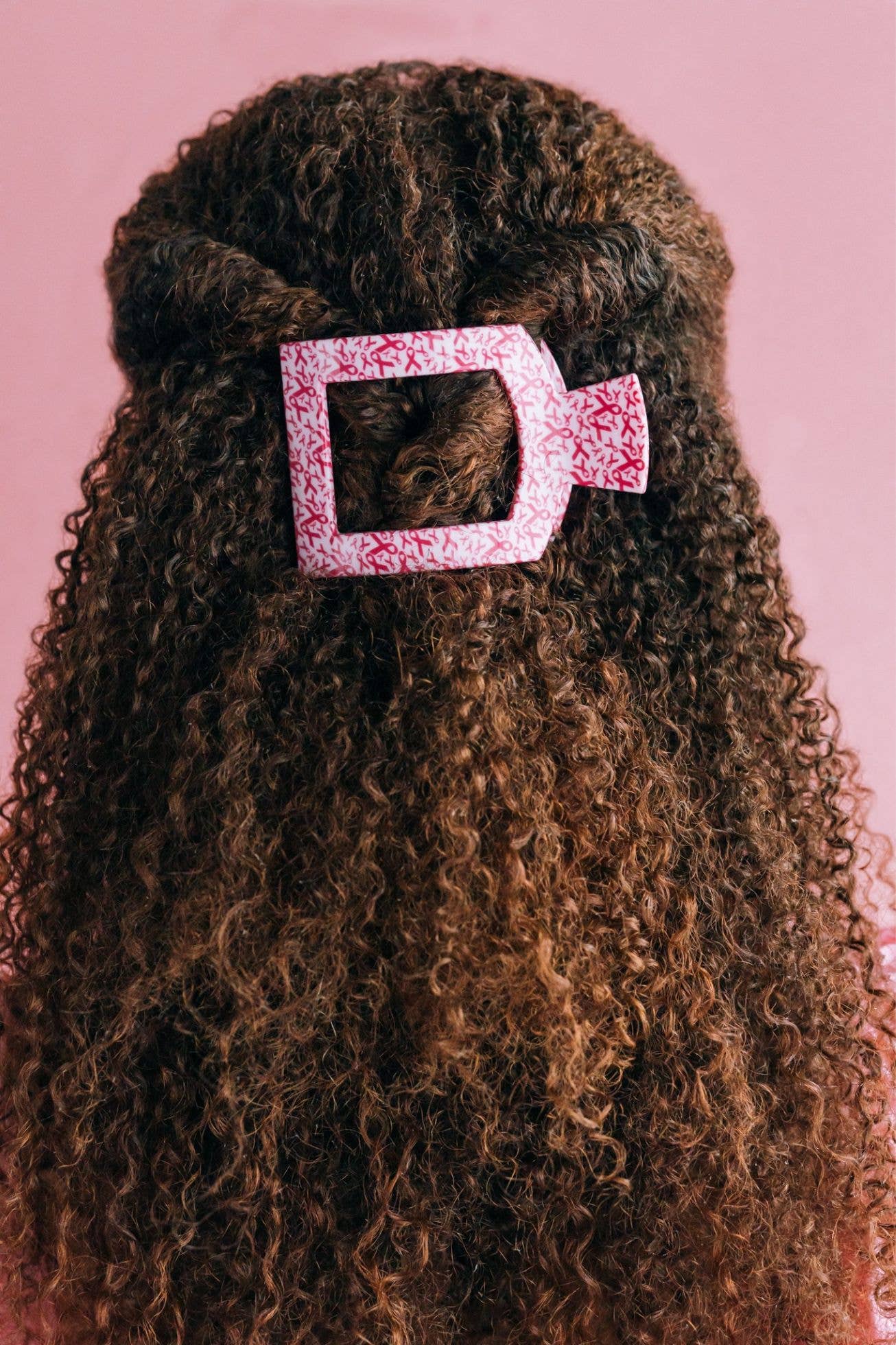 Flat Square Hair Clip | Medium | Wrapped in Ribbons showing lightweight, durable, and nearly unbreakable