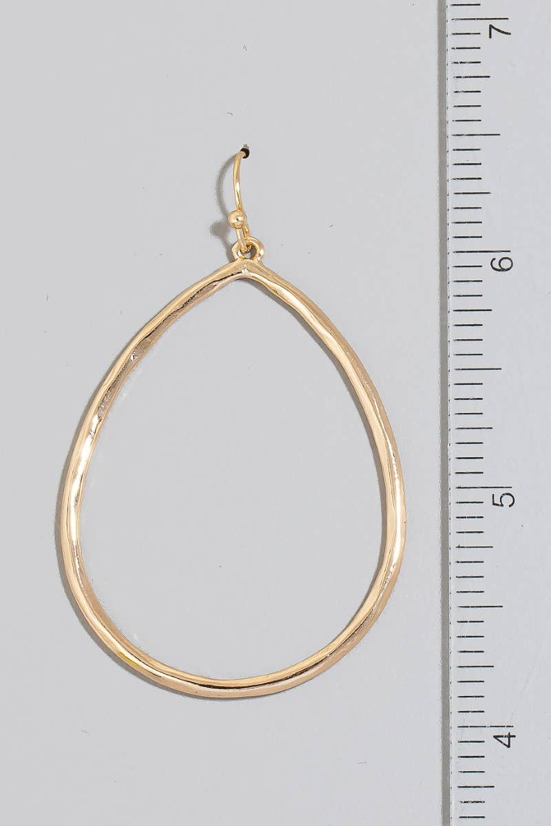 Hammered Metallic Tear Dangle Earrings