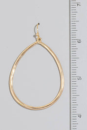 Hammered Metallic Tear Dangle Earrings