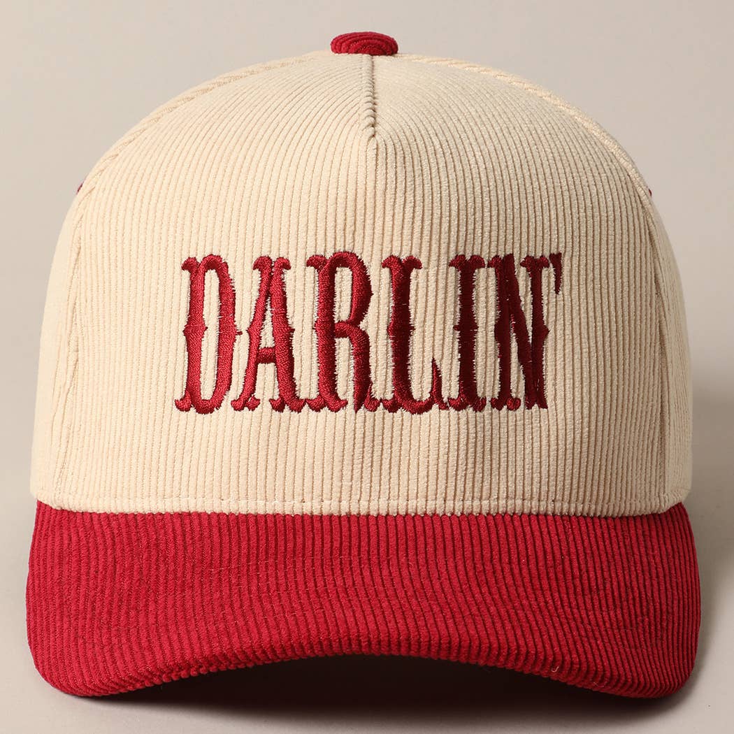 DARLIN' Corduroy Trucker Baseball Cap