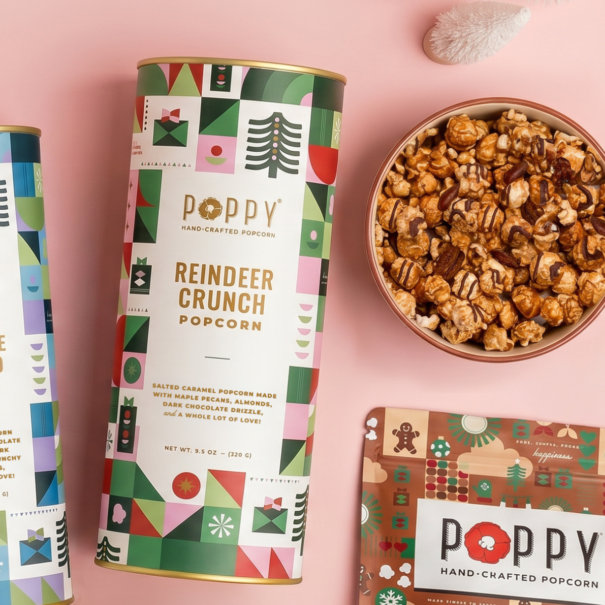 Reindeer Crunch Popcorn Cylinder