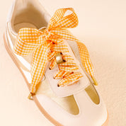 Step It Up Shoelaces-Gingham Orange