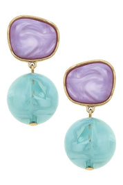 Ophelia Marbled Resin Drop Earrings
