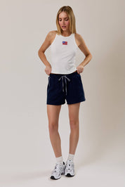 White USA Ribbed Tank Top