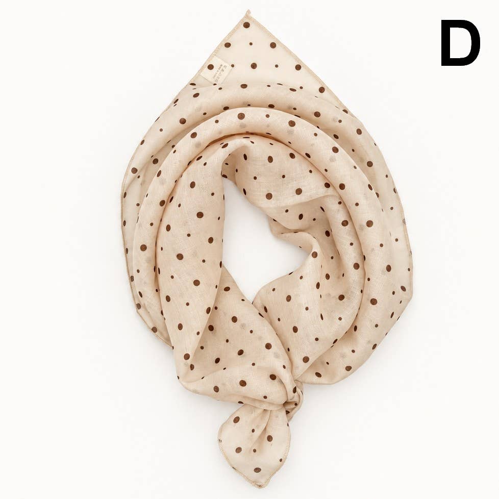 Cream Polka Dot Bandana Scarf