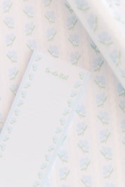 Blue Flower Wavy List Notepad