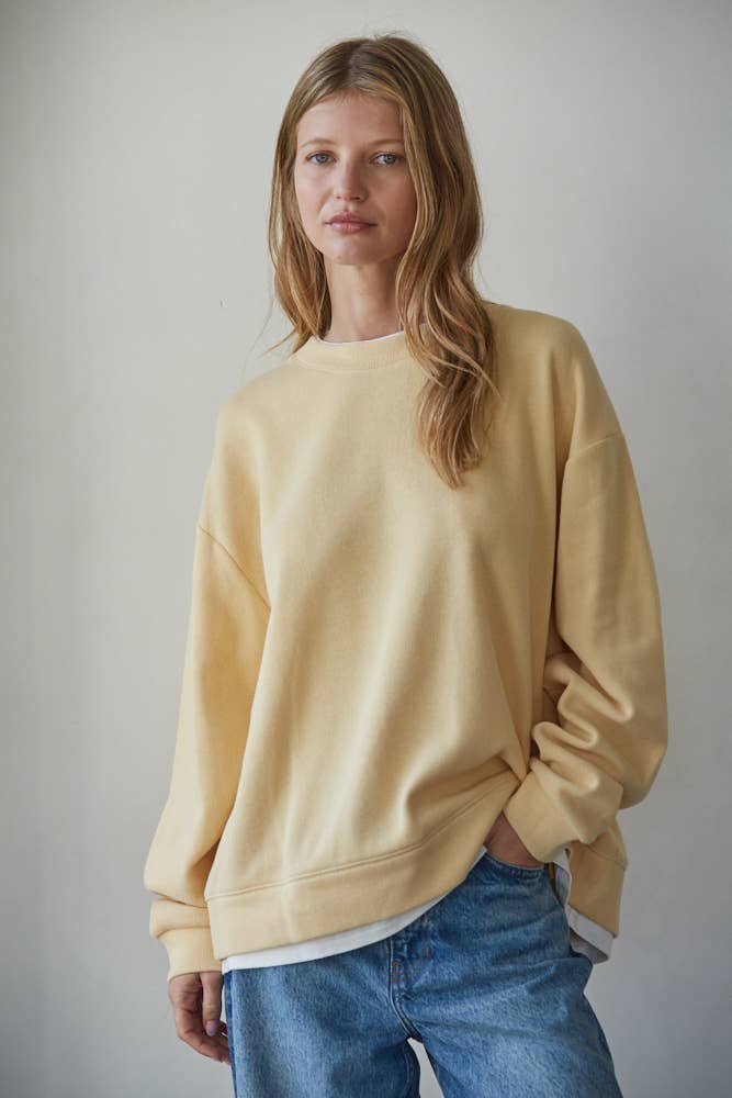 Yellow Layered Crew Pullover