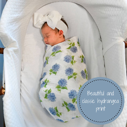 You Had Me At Hydrangea Baby Swaddle Blanket