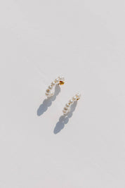 Pearl 18k Gold- Plated Hypoallergenic Small Hoop Earrings