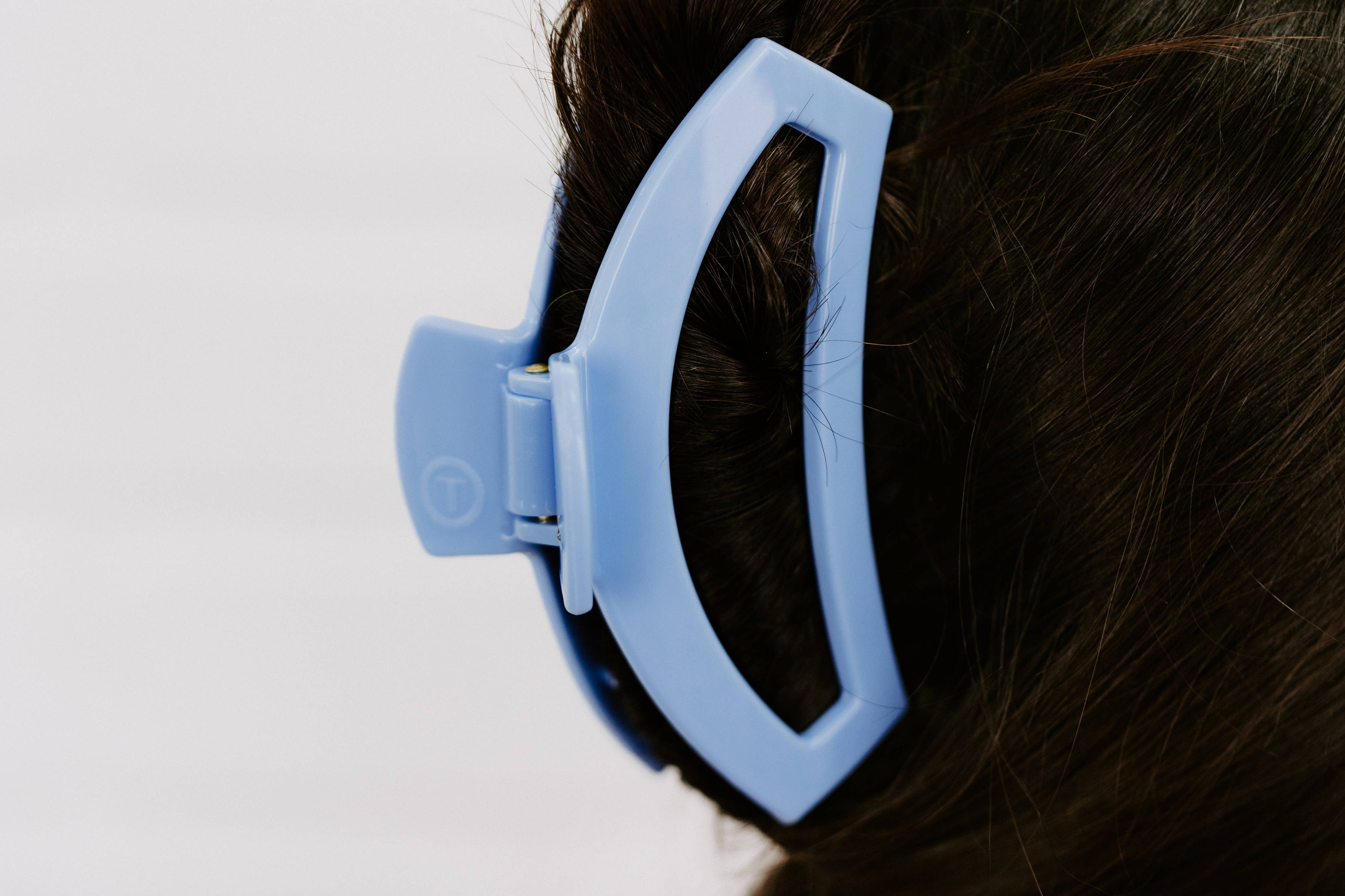 Open Hair Clip | Large | Clear Skies showing solid soft powder blue