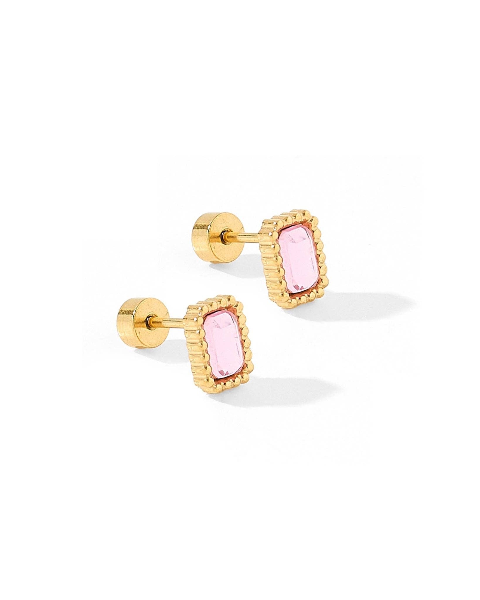 Screwback Stud Earrings Madison Pink