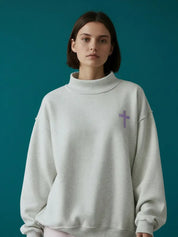 Lavender Cross & Jesus Saves Reversible Mockneck