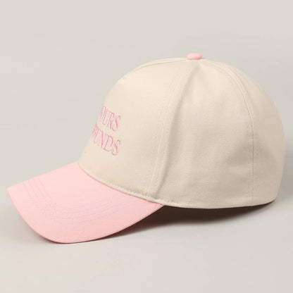 Pink I'M YOURS NO REFUNDS Embroidery Two-Tone Hat