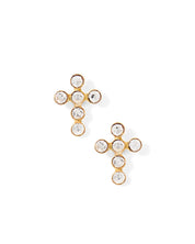 Stud Earrings Clara Cross Gold Sparkle