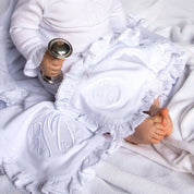 Pink Ruffle Burp Cloth