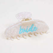White & Blue Bridal Claw Clip