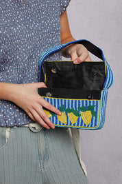 Blue Beaded Lemon Shoulder Bag