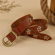 Brown Metal Detail Belt