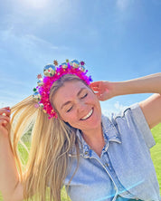 Let It Shine Pink Disco Headband showing one-size-fits-most