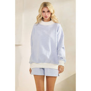 Blue Striped Mockneck