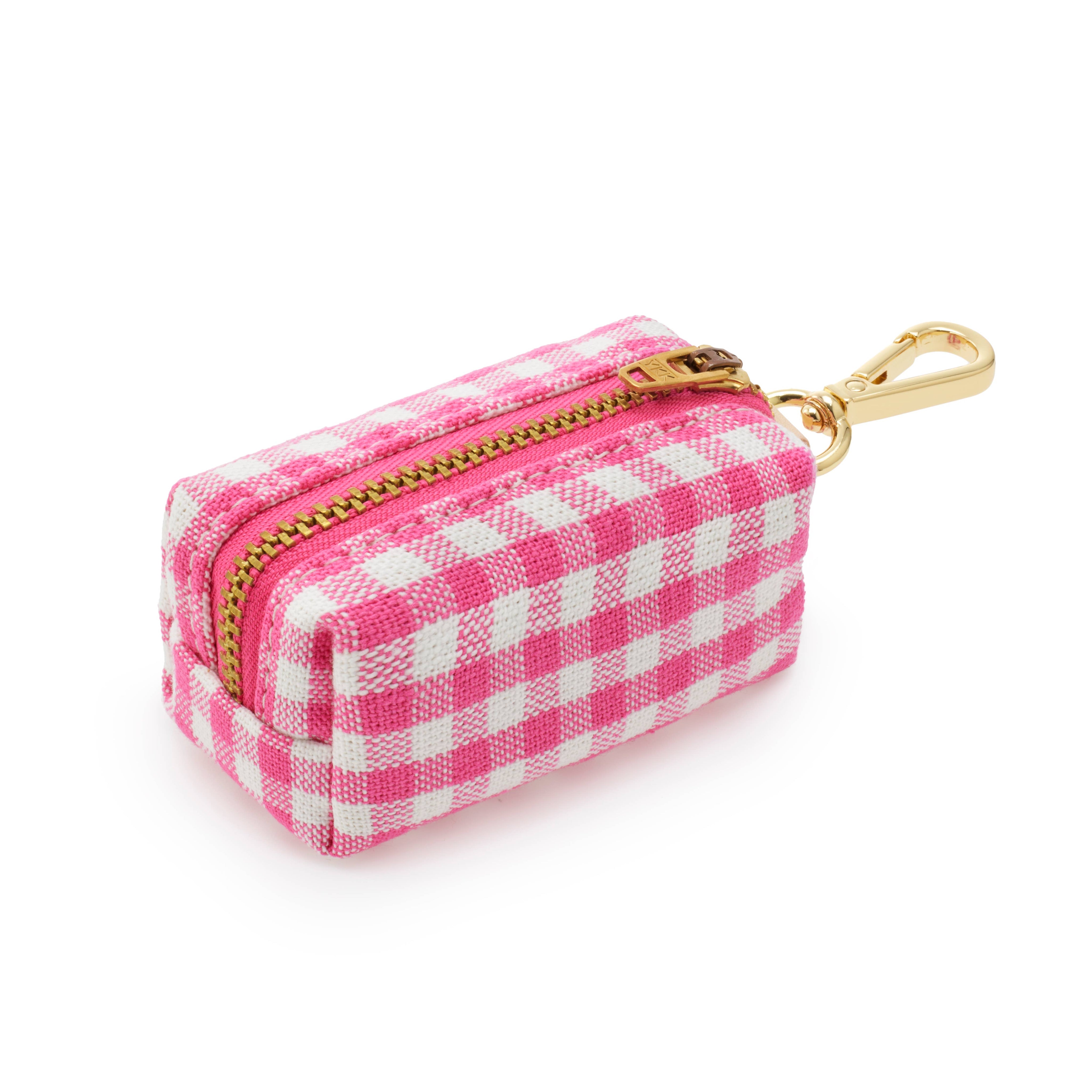 Hot Pink Gingham Waste Bag Dispenser