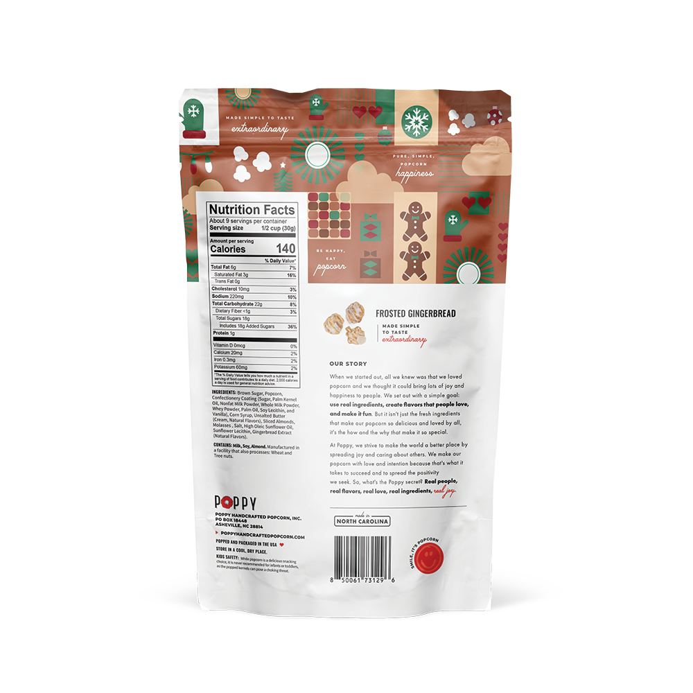 Frosted Gingerbread Popcorn Market Bag