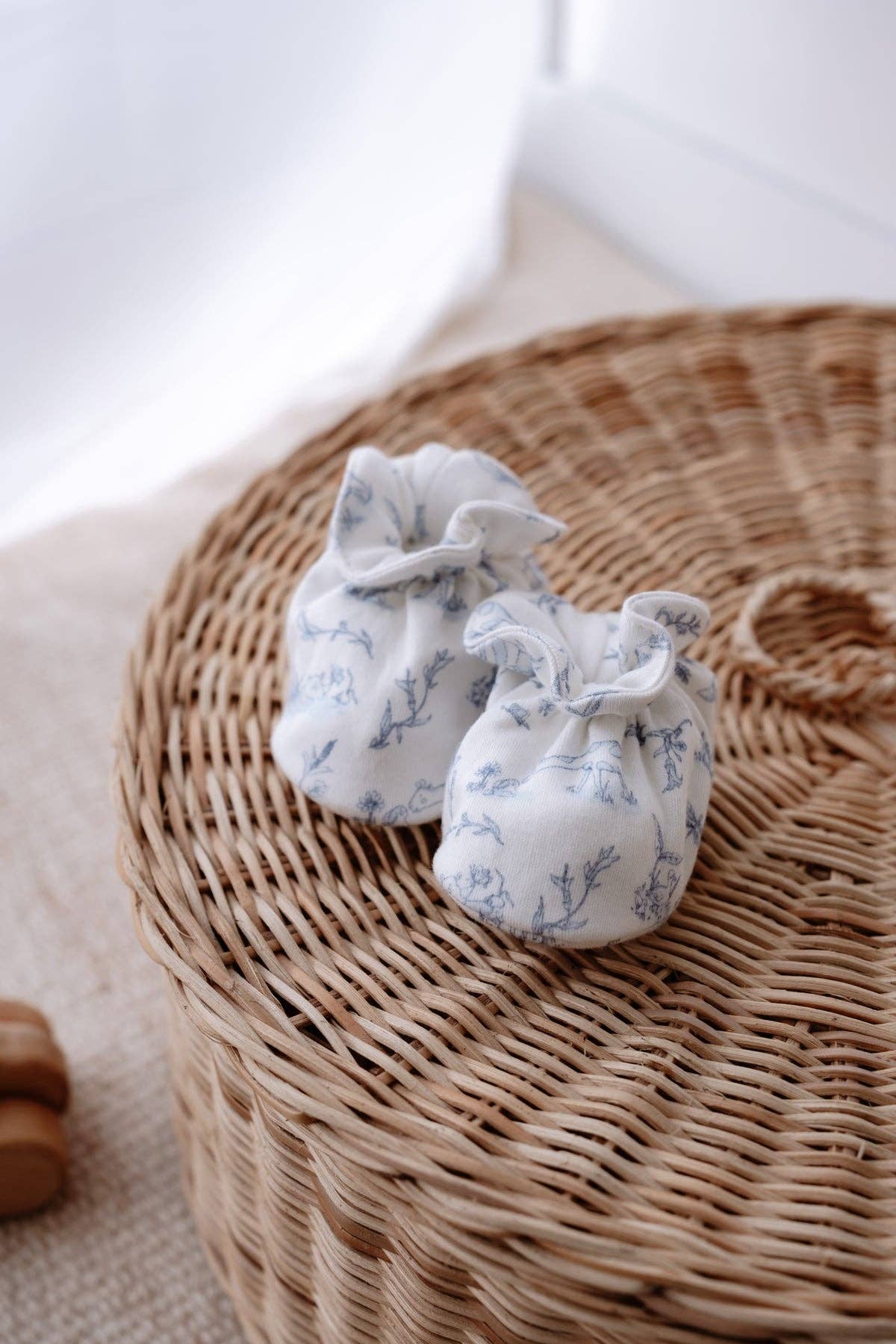 Blue Booties Toile De Jouy