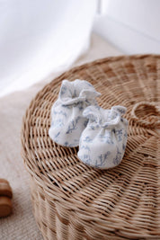 Blue Booties Toile De Jouy