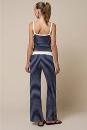 Navy Striped Fold Over Set